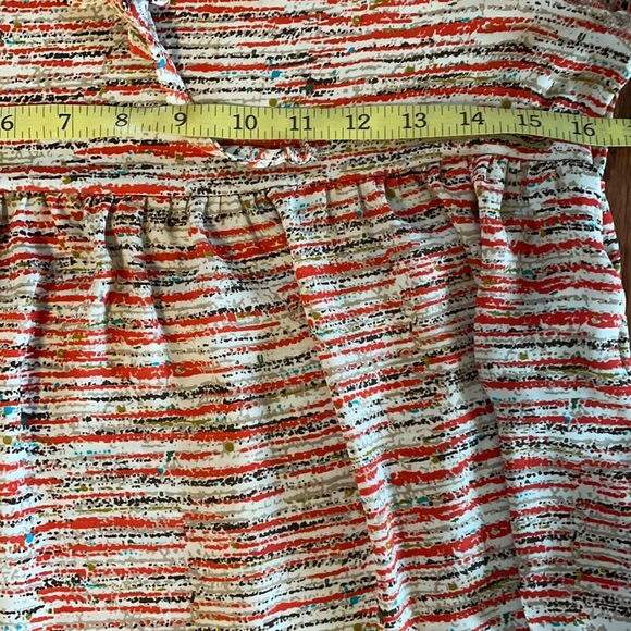 PAINTED THREADS peplum style long sleeve blouse / top. Crop front multi color XS - Picture 7 of 13